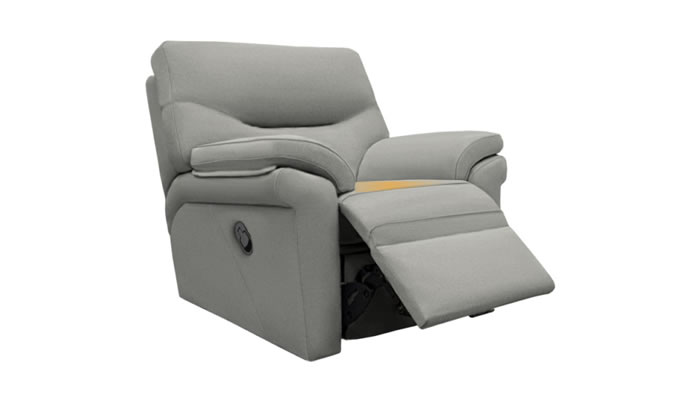 G Plan Seattle Heated Leather Manual Recliner Texas Charcoal